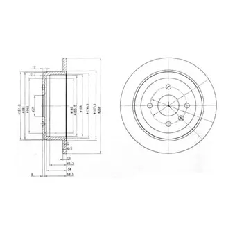 Jeu de 2 disques de frein arrière DELPHI