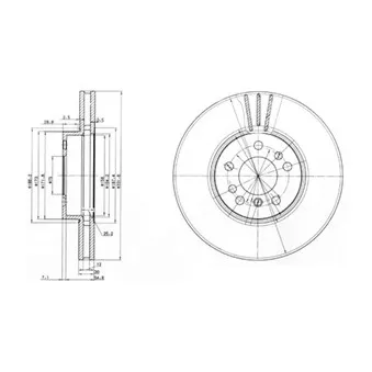 Jeu de 2 disques de frein avant DELPHI BG3628