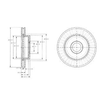 Jeu de 2 disques de frein avant DELPHI