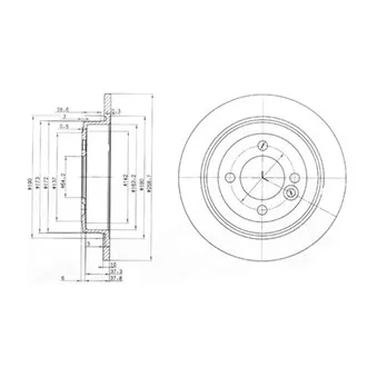 Jeu de 2 disques de frein arrière DELPHI BG3662