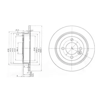 Jeu de 2 disques de frein arrière DELPHI BG3662C