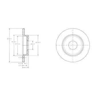 Jeu de 2 disques de frein arrière DELPHI BG3673C