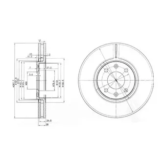Jeu de 2 disques de frein avant DELPHI BG3675