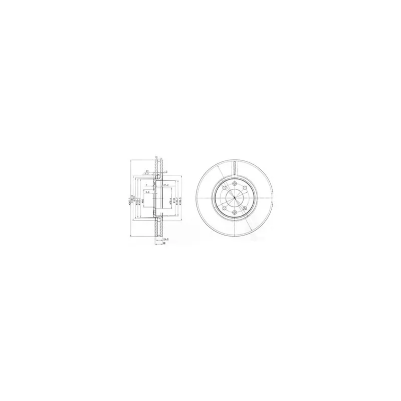 Jeu de 2 disques de frein avant DELPHI BG3675