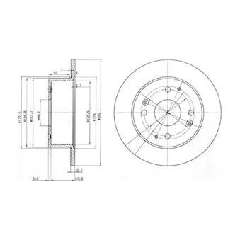 Jeu de 2 disques de frein arrière DELPHI BG3677