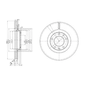 Jeu de 2 disques de frein avant DELPHI BG3682