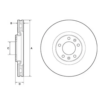 Jeu de 2 disques de frein avant DELPHI BG3683