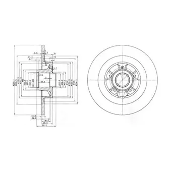 Jeu de 2 disques de frein arrière DELPHI BG3686
