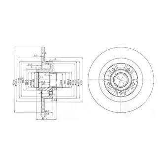 Jeu de 2 disques de frein arrière DELPHI BG3689