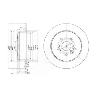 Jeu de 2 disques de frein arrière DELPHI