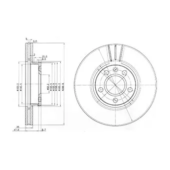 Jeu de 2 disques de frein avant DELPHI BG3696