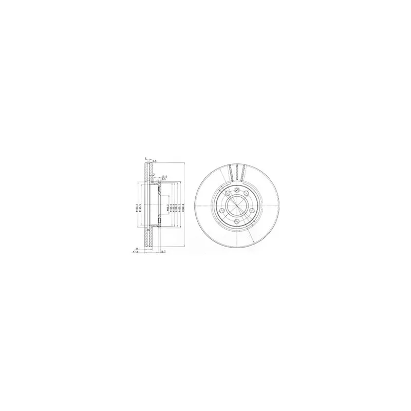 Jeu de 2 disques de frein avant DELPHI BG3696
