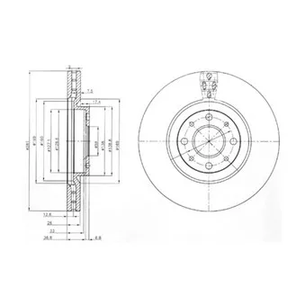 Jeu de 2 disques de frein avant DELPHI BG3699