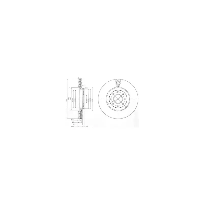 Jeu de 2 disques de frein avant DELPHI BG3699