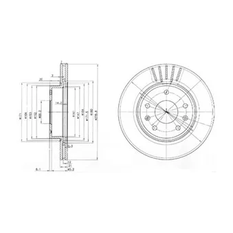 Jeu de 2 disques de frein avant DELPHI BG3702