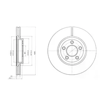 Jeu de 2 disques de frein avant DELPHI