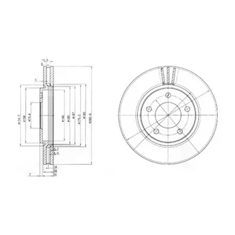 Jeu de 2 disques de frein avant DELPHI BG3715