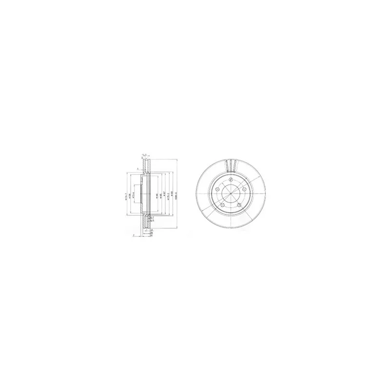 Jeu de 2 disques de frein avant DELPHI BG3715