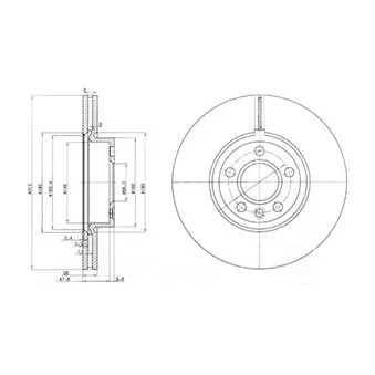 Jeu de 2 disques de frein avant DELPHI BG3719