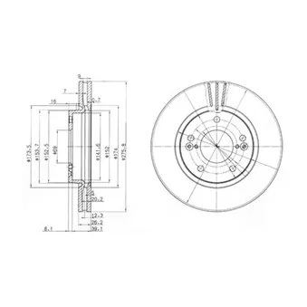Jeu de 2 disques de frein avant DELPHI BG3721