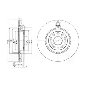 Jeu de 2 disques de frein avant DELPHI