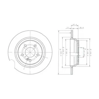 Jeu de 2 disques de frein arrière DELPHI BG3725