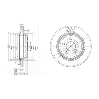 Jeu de 2 disques de frein arrière DELPHI BG3726