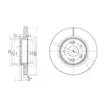 Jeu de 2 disques de frein avant DELPHI BG3733