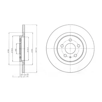 Jeu de 2 disques de frein arrière DELPHI BG3741