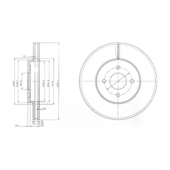Jeu de 2 disques de frein avant DELPHI BG3742