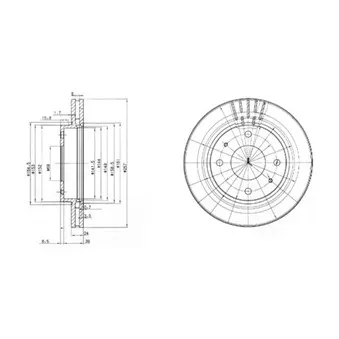 Jeu de 2 disques de frein avant DELPHI