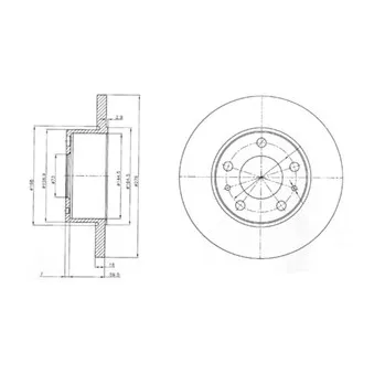 Jeu de 2 disques de frein arrière DELPHI
