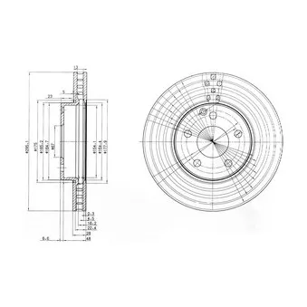 Jeu de 2 disques de frein avant DELPHI BG3755C