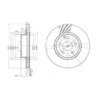Jeu de 2 disques de frein avant DELPHI BG3756