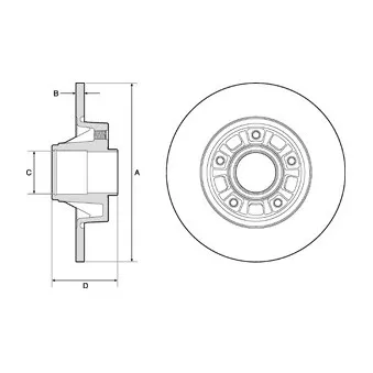 Jeu de 2 disques de frein arrière DELPHI BG3767