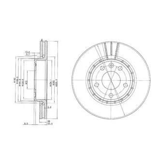 Jeu de 2 disques de frein avant DELPHI BG3768C