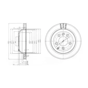 Jeu de 2 disques de frein arrière DELPHI BG3775C