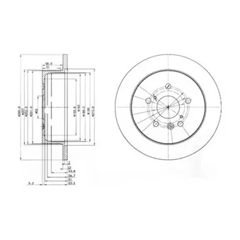 Jeu de 2 disques de frein arrière DELPHI