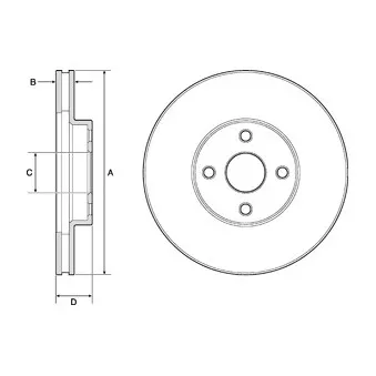 Jeu de 2 disques de frein avant DELPHI