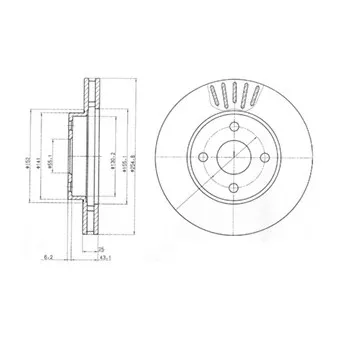 Jeu de 2 disques de frein avant DELPHI