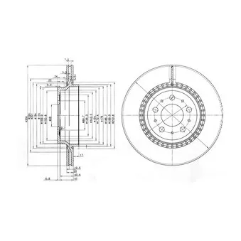 Jeu de 2 disques de frein arrière DELPHI BG3782C