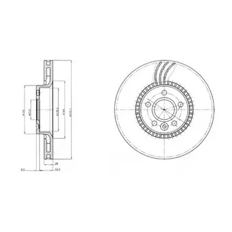 Jeu de 2 disques de frein avant DELPHI
