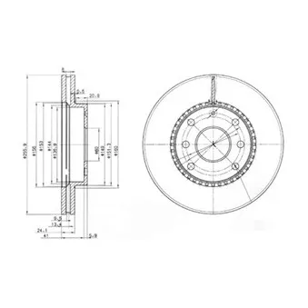 Jeu de 2 disques de frein avant DELPHI BG3790