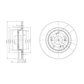 Jeu de 2 disques de frein arrière DELPHI BG3795