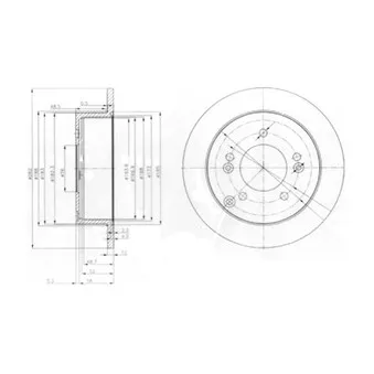 Jeu de 2 disques de frein arrière DELPHI BG3799