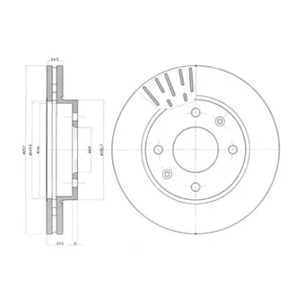 Jeu de 2 disques de frein avant DELPHI BG3801
