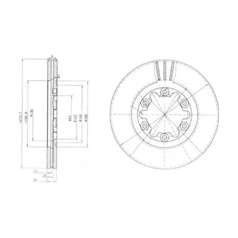 Jeu de 2 disques de frein avant DELPHI BG3809