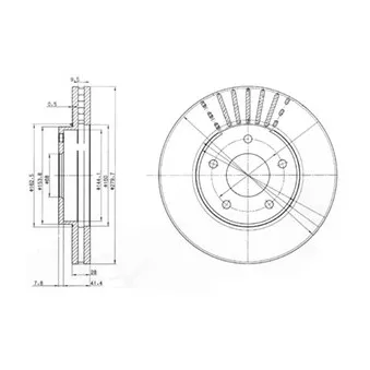 Jeu de 2 disques de frein avant DELPHI BG3816