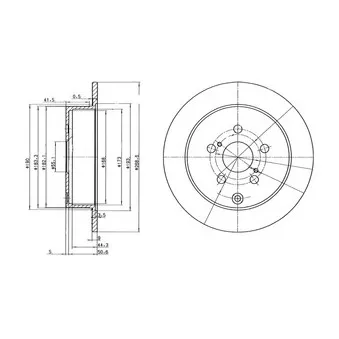 Jeu de 2 disques de frein arrière DELPHI BG3822