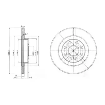 Jeu de 2 disques de frein arrière DELPHI